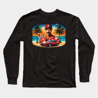 Magnum PI Tribute - Movie Series Magnum Tribute - Higgins - Rick - Selleck Tribute - Tom Tribute Magnum Series - Miami - Beach Long Sleeve T-Shirt